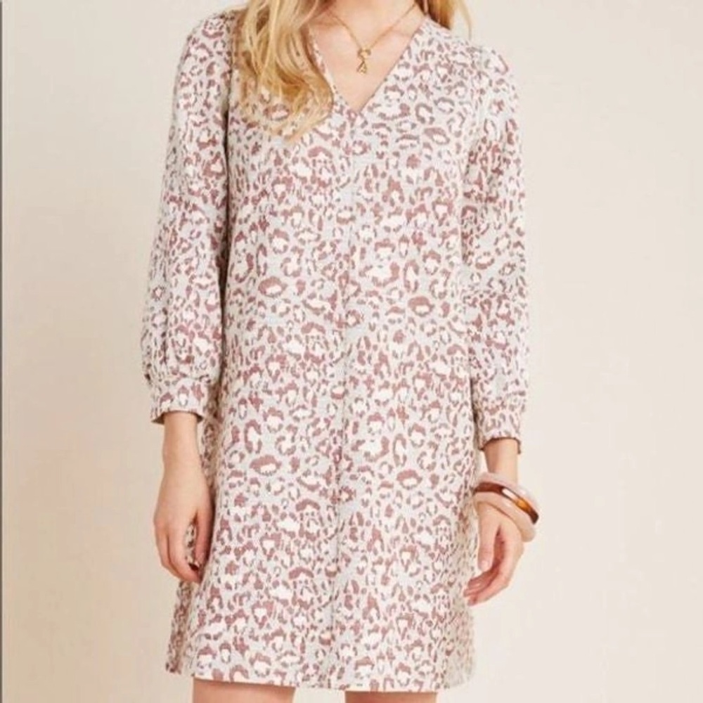 Anthropologie Dolan Neutral Leopard Print Knit Dress Sz‎ 1X